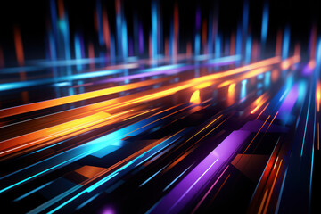 Colorful Light Trails: Data Visualization Concept