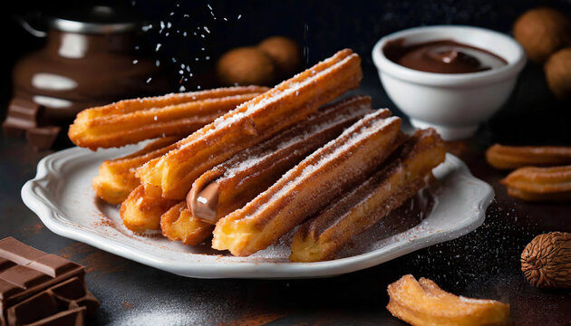 Churros falling Sugar.