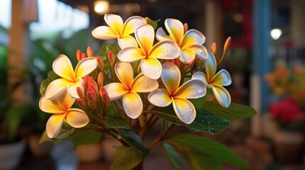 Frangipani, Plumeria, Templetree, Templetree. Springtime Concept. Valentine's Day Concept with a Copy Space. Mother's Day.