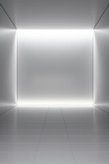White room with lights and a spotlight