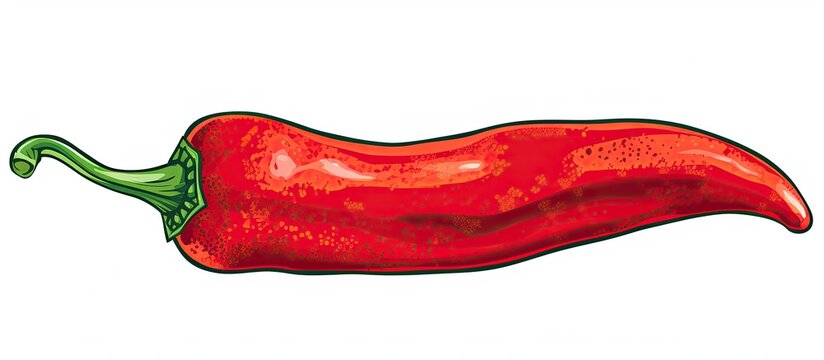 Hand drawn textured cartoon pepper