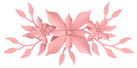 3D paper flower. Pastel flower. 3D illustration.