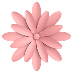 Fototapeta premium 3D paper flower. Pastel flower. 3D illustration.