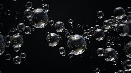 A bunch of bubbles floating in the air