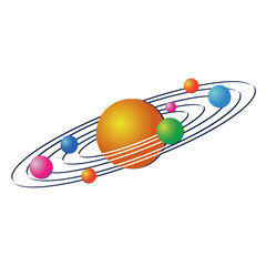 Isolated colored solar system icon Vector