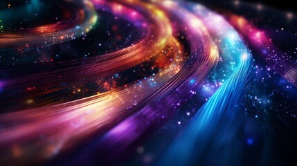 A colorful abstract background with stars and swirls