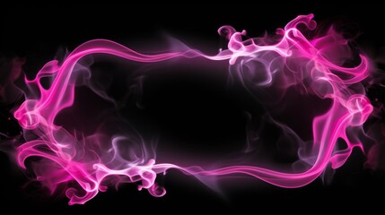 A square frame with pink smoke on a black background