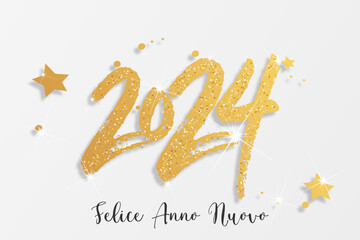 felice anno nuovo - buon anno 2024 - obrazy, fototapety, plakaty