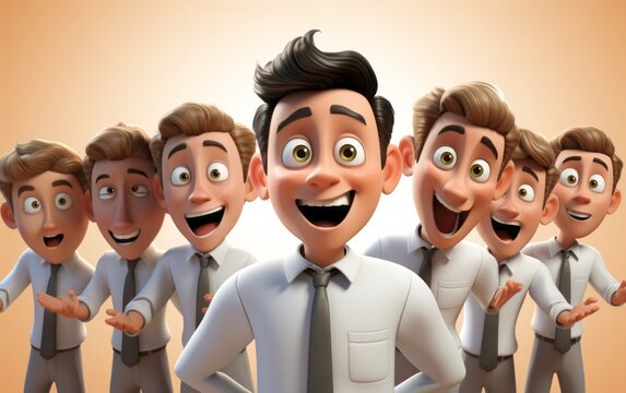 cartoon 3d characters face expression