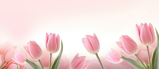Fototapeta premium Spring morning blooms of lovely pink tulips