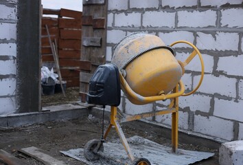 concrete mixer on site