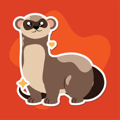 Isolated cute ferret cartoon character Vector