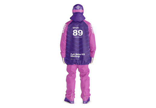 Skier Full Kit Mockup - Back View