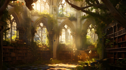 Dappled Sunlight, Overgrown Library