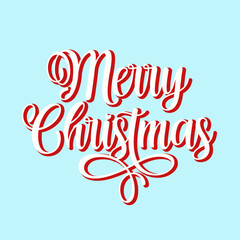 Merry Christmas quote for card. Hand drawn modern calligraphy . Vector illustration of handwritten lettering