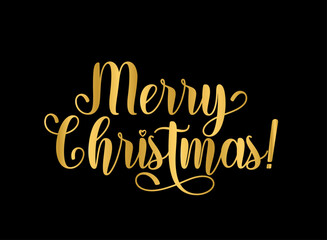 Merry Christmas quote for card. Hand drawn modern calligraphy . Vector illustration of handwritten lettering