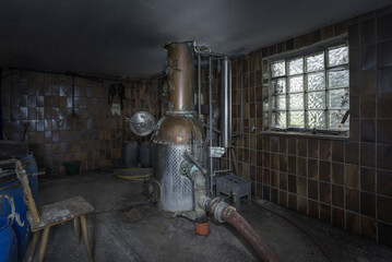 Abandoned spirit distilling equipment.