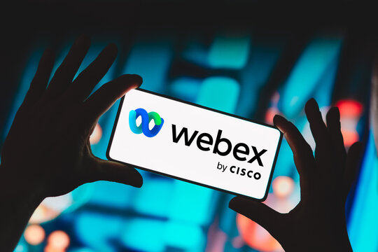November 14, 2023, Brazil. In this photo illustration, the Cisco Webex logo is displayed on a smartphone screen.
