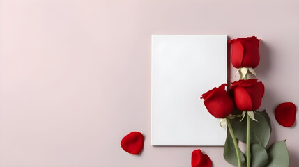 Encanto romántico: mockup en colores rojos y rosas con flores y corazones, perfecto para mensajes de amor y afecto. flores y espacios para colocar textos y mensajes de amor