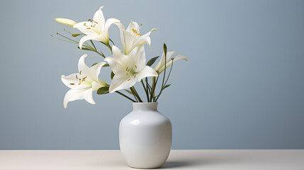 A White Vase Full of White Flowers