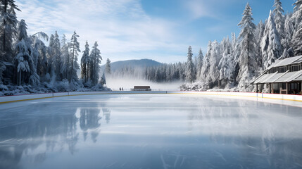 Ice Skating Rink in the Snow