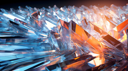 Abstract Fractal Glass, Blue and Orange