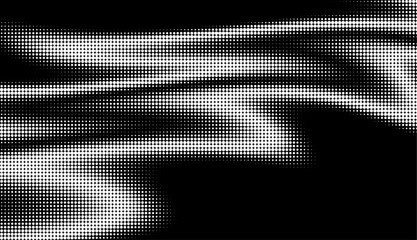 Monochrome gradient halftone dots background. Vector illustration. Abstract grunge dots on black background - obrazy, fototapety, plakaty