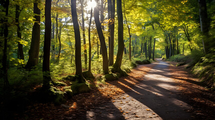 Tree Lined Path, Dappled Sunlight, Afternoon Hike, Life is Good