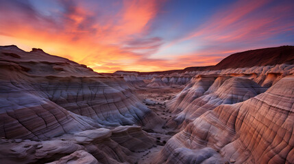 Desert Canyon at Sunset - obrazy, fototapety, plakaty