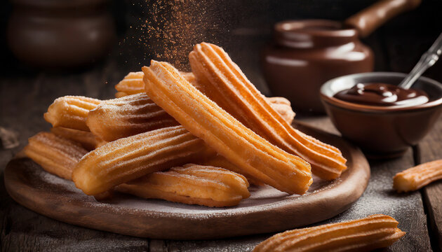 Falling Churros with a side of Chocolate