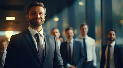 business man and his team in a meeting room, successful, business