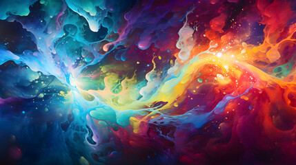 Abstract Fluid Art in Vivid Colors