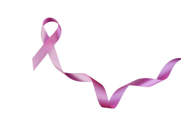 Pink Awareness Ribbon as Symbol of Breast Cancer Awareness Isolater Background