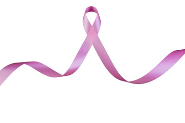Pink Awareness Ribbon as Symbol of Breast Cancer Awareness Isolater Background
