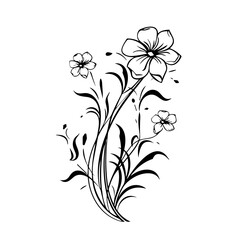 line drawing, line art png, line art prints, spring clipart, line art rose, rose clipart, floral svg, flower png, wildflower svg, flower clipart, bouquet svg, tattoo svg, line art, svg files, svg file
