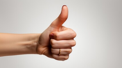 Hand of a woman showing a thumbs-up