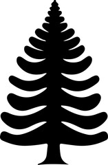 Christmas tree silhouette isolated on white