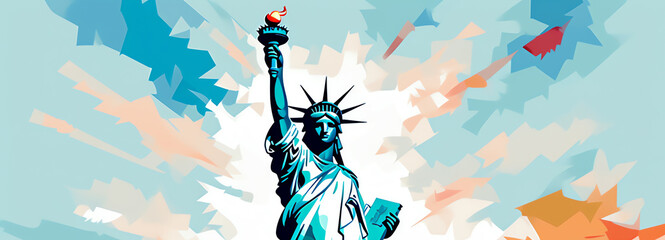 Liberty Enlightening the World, AI generated - obrazy, fototapety, plakaty