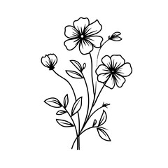 line drawing, line art png, line art prints, spring clipart, line art rose, rose clipart, floral svg, flower png, wildflower svg, flower clipart, bouquet svg, tattoo svg, line art, svg files, svg file