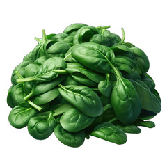 Fresh Green Spinach Leaves on a White Plate, GENERATIVE AI