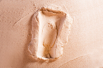 Professional face skincare. beauty flacon trace on sand . Cream or lotion. Mockup style. Summer...