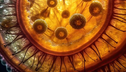 Obraz na płótnie Canvas Virus, Antibodies and viral infection under the microscope. The body's immune defense. Antigens 3D illustration 