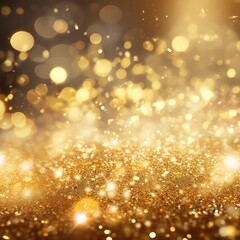 Fototapeta na wymiar Gold glitter sparkles on a dark background