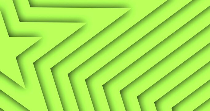 parrot green color stars slowly growing from left side. Seamless loop symmetrical animation. Abstract growing half stars shape motion graphics background.