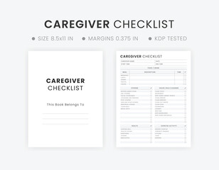 Caregiver Checklist Template. Printable Caregiver Daily Checklist Template