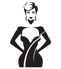 abstract drawing elegant stylish woman silhouette,for logo,ready for print,eps,clip art,