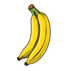 banana bananas . Clipart PNG image . Transparent background . Cartoon vector style . Generative AI 
