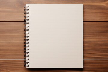 photo of blank notebook on a wooden table Generative AI