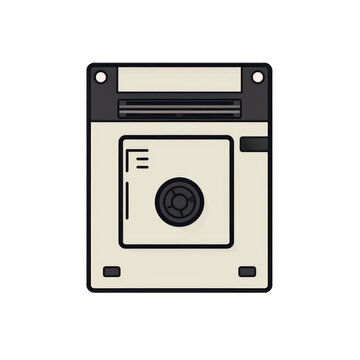 floppy disk . Clipart PNG image . Transparent background . Cartoon vector style . Generative AI 