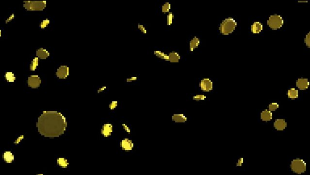 Falling coins with low poly graphics